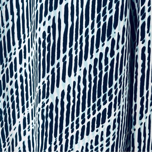 NY & Co blue white stretchy striped abstract cropped pants XL - Picture 4 of 8